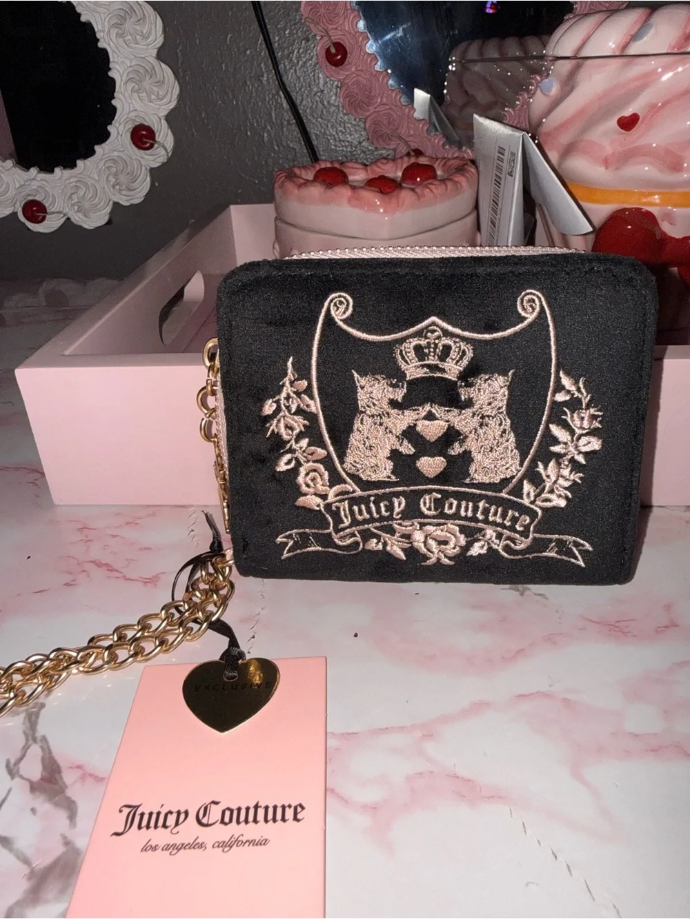 Juicy Couture “New Love Chapter” Small ZA with Back ID Organizer in Liquorice